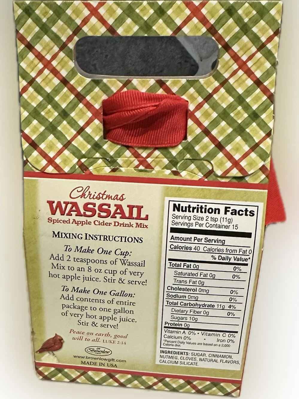 2011 CHRISTMAS WASAIL SPICED APPLE CIDER DRINK MIX GIFT COLLECTIBLE SUSAN WINGET